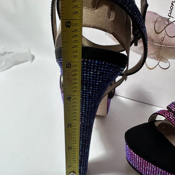 Jessica Simpson Balina Faux Suede Platform Ankle Wrap Dress SandalsBlack 9 size - Picture 4 of 13